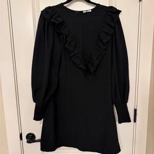 Ganni Black Ruffle Dress